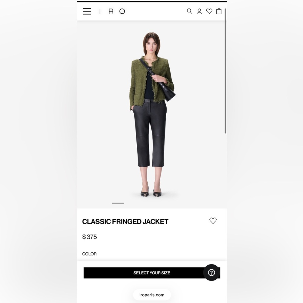 IRO Olive Green Fringed Jacket